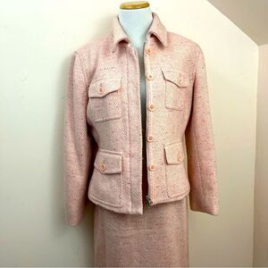 Victoria’s Secret Vintage Y2K Pink Tweed Skirt Suit 8